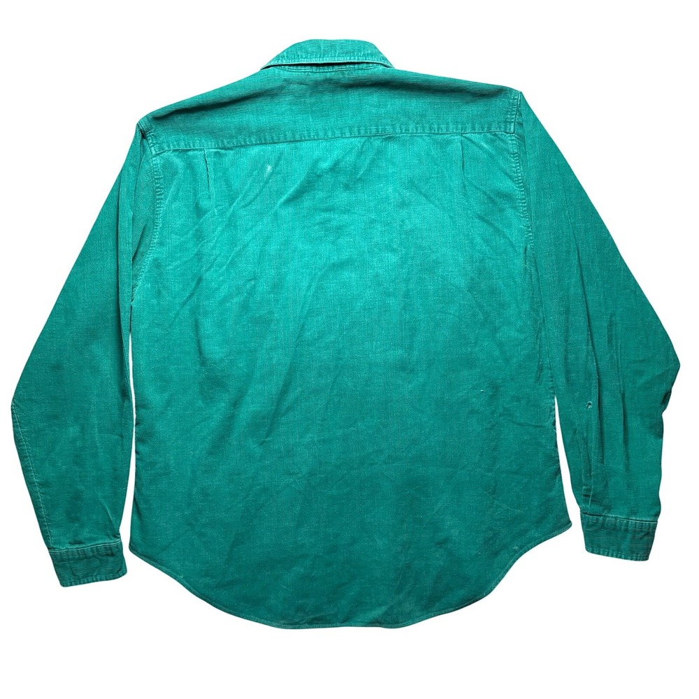 High Sierra Vintage Corduroy Shirt XL Green Teal Button Cotton Distressed Grunge - Picture 12 of 16